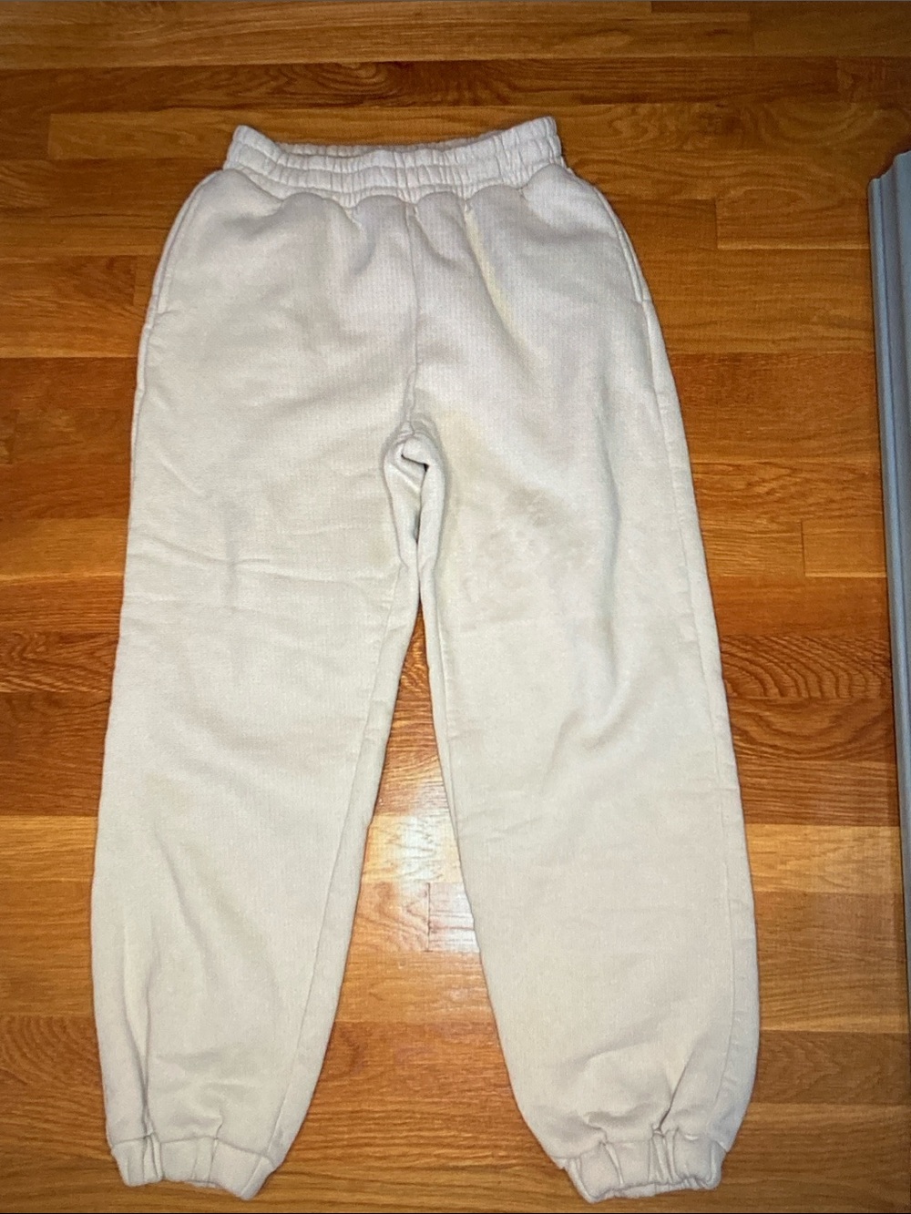 Women's Cream Fleece Jogger Pants